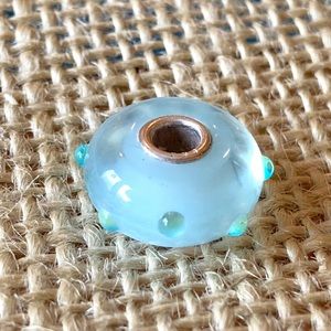 TROLLBEADS Ice Blue Bud Glass Bead Sterling 925